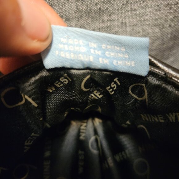 Women's Nine West Black Faux Leather Octagonal Baker Hats Gatsby Newsboy Hat - Picture 8 of 10